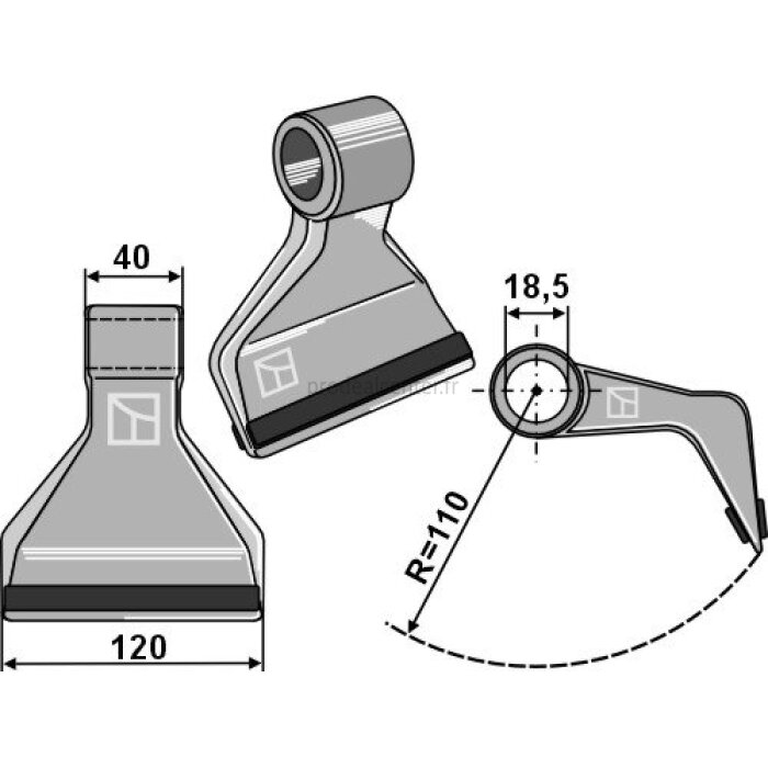 Marteau renforcé de broyeur FPM (618.06.899) 120 x 40 x 18,5 mm adaptable-1828484_copy-31