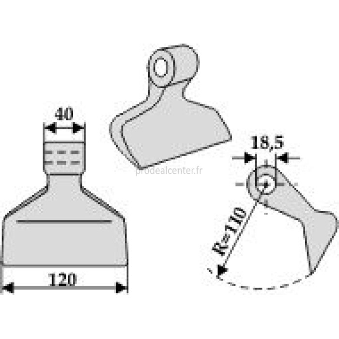 Marteau de broyeur FPM (618.06.899) 120 x 40 x 18,5 mm adaptable-1757236_copy-31