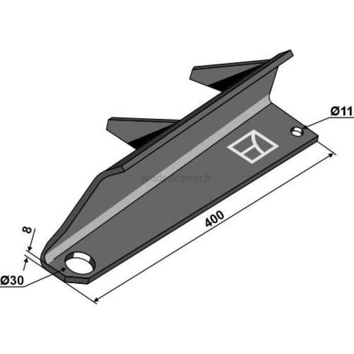 Aile de diffuseur gauche 400 x 8 mm épandeur et évacuateur Bergmann (09-57-0052, 608030000)-1830794_copy-31