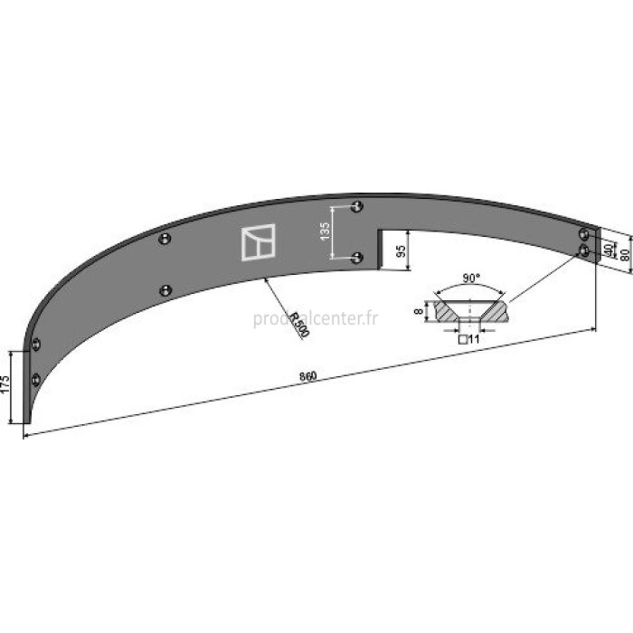 Tôle de guidage gauche 860 mm épandeur et évacuateur Strautmann (31046283)-1830826_copy-31