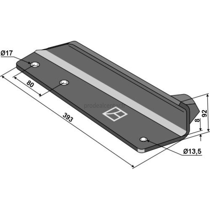 Aile de diffuseur gauche 393 x 8 mm épandeur et évacuateur Tebbe (44181N)-1830800_copy-31