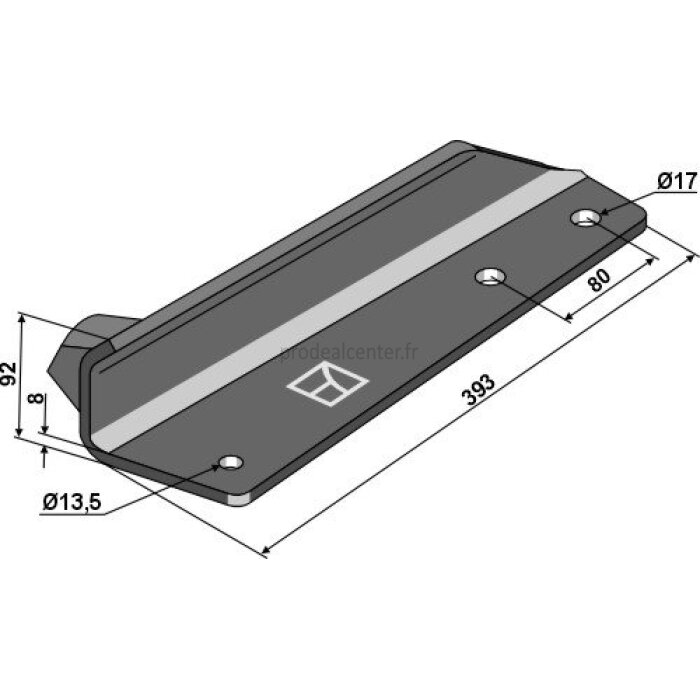 Aile de diffuseur droite 393 x 8 mm épandeur et évacuateur Tebbe (44180N)-1830801_copy-31