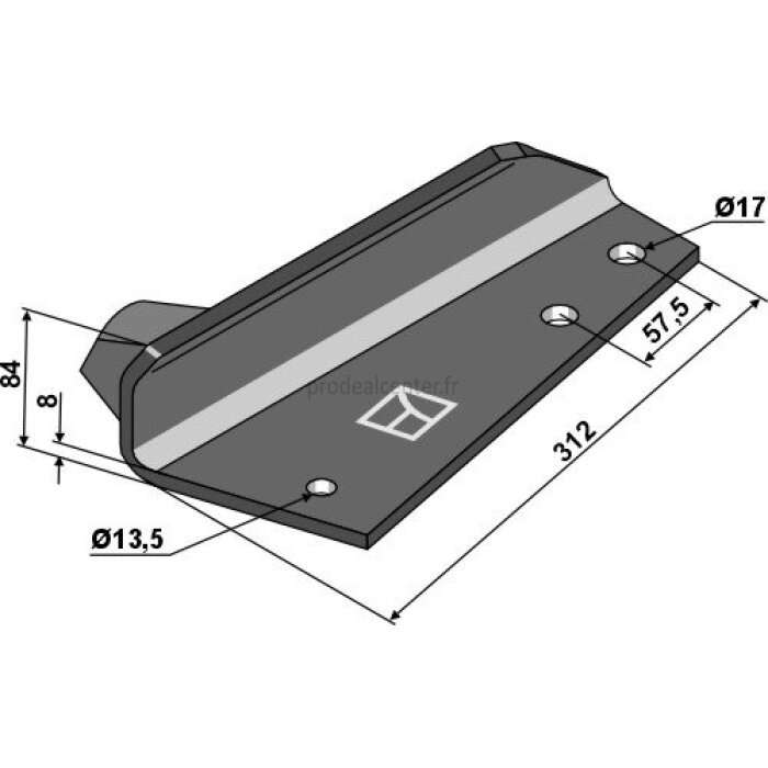 Aile de diffuseur droite 312 x 8 mm épandeur et évacuateur Tebbe (44180)-1830804_copy-31