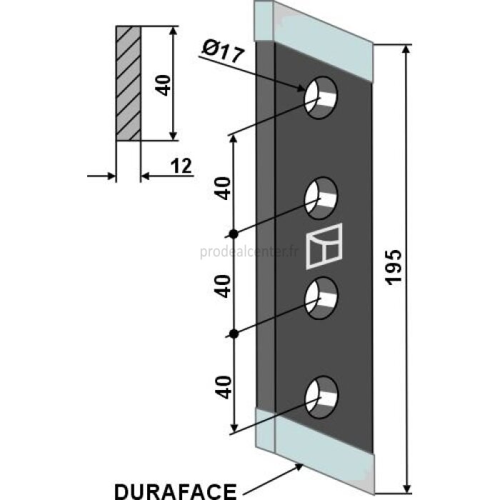 Couteau gauche renforcé duraface 195 x 50 x 12 mm épandeur et évacuateur Tebbe (61311)-1830819_copy-31