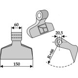 Marteau de broyeur Sicma (5714130, 5715104) 150 x 60 x 20,5 mm adaptable-1828445_copy-20