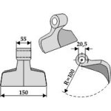 Marteau de broyeur Major (12014100) 150 x 55 x 20,5 mm adaptable-125303_copy-20