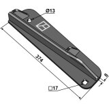 Aile de diffuseur droite 374 x 8 mm épandeur et évacuateur Strautmann (31046717)-1830797_copy-20