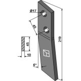 Couteau gauche 219 x 45 x 10 mm épandeur et évacuateur Bergmann (10-44-0047, 608020195)-1830805_copy-20